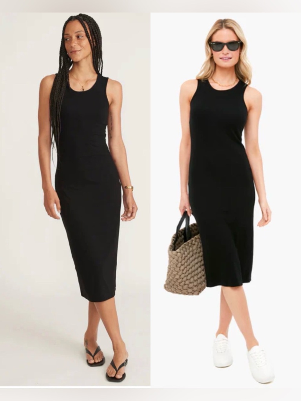 Marine Layer Rib Daytime Midi Dress Black , size M